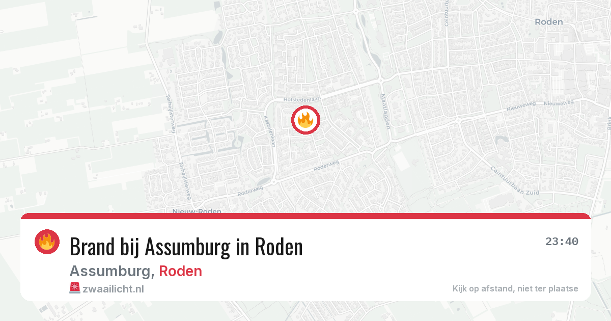 Brand bij Assumburg in Roden — 27 jun 2026