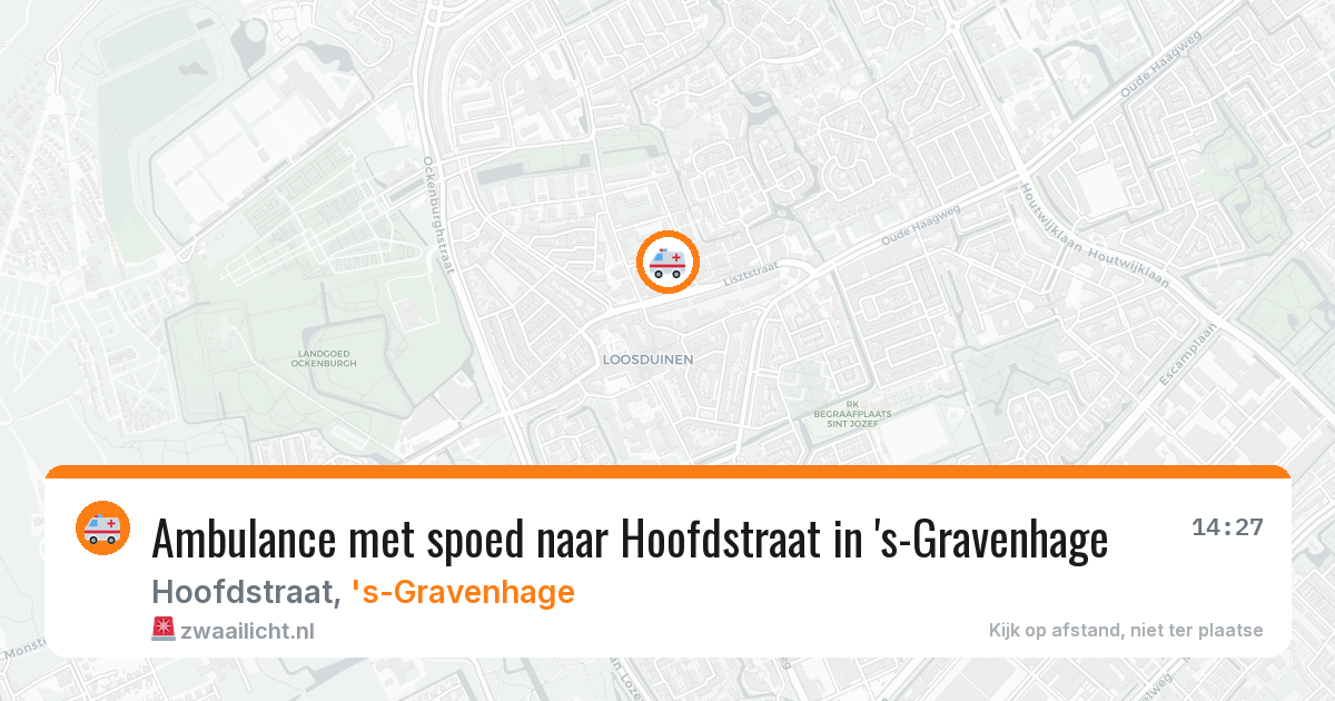Ambulance met spoed naar Hoofdstraat in 's-Gravenhage — 14 mrt 2026