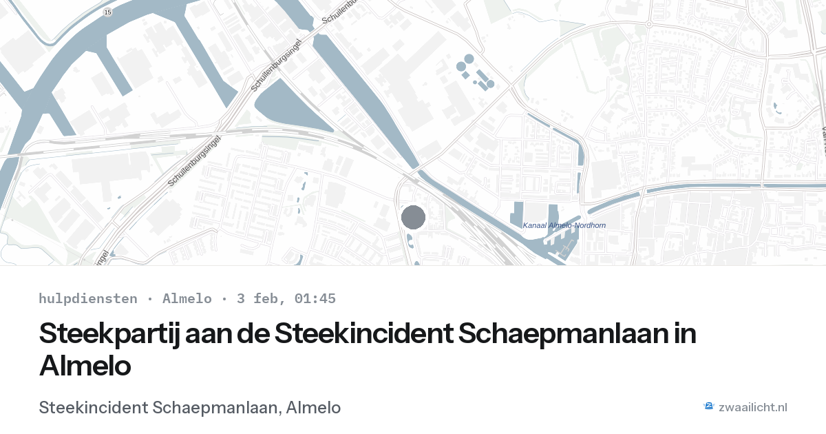 Steekpartij aan de Steekincident Schaepmanlaan in Almelo — 3 feb 2026