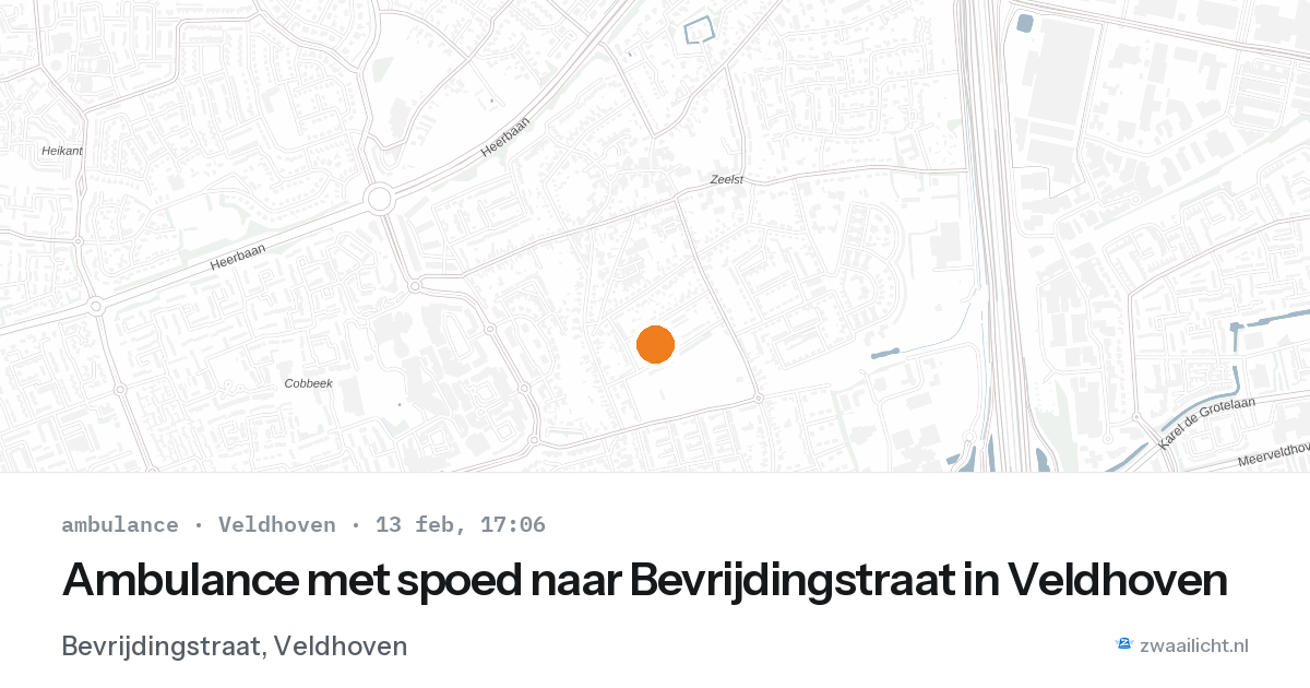 Ambulance met spoed naar Bevrijdingstraat in Veldhoven — 13 feb 2026