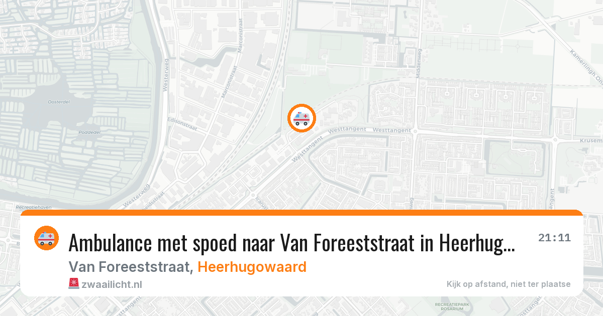 Ambulance met spoed naar Van Foreeststraat in Heerhugowaard — 23 mrt 2026