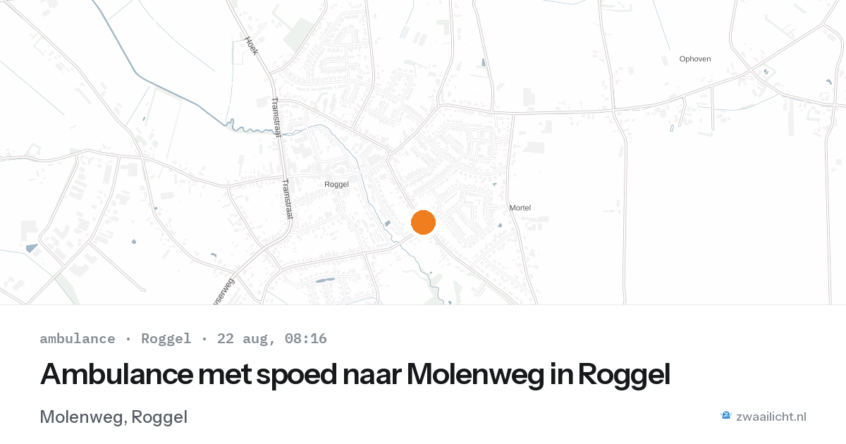 Ambulance met spoed naar Molenweg in Roggel — 22 aug 2026