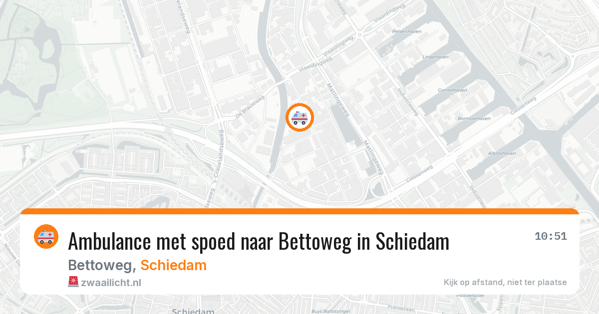 Ambulance met spoed naar Bettoweg in Schiedam — 8 jul 2026