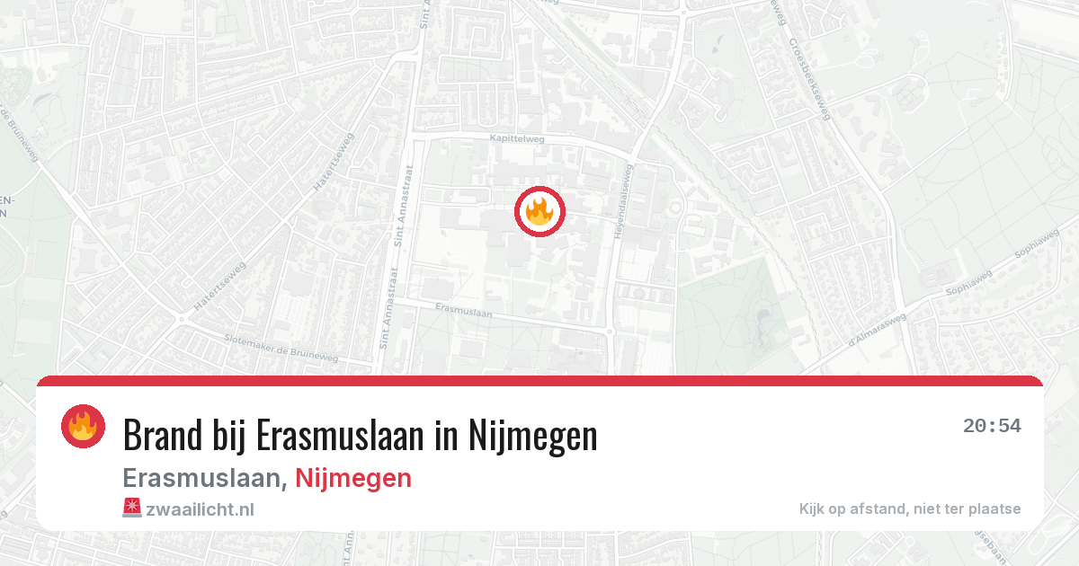 Brand bij Erasmuslaan in Nijmegen — 13 apr 2026