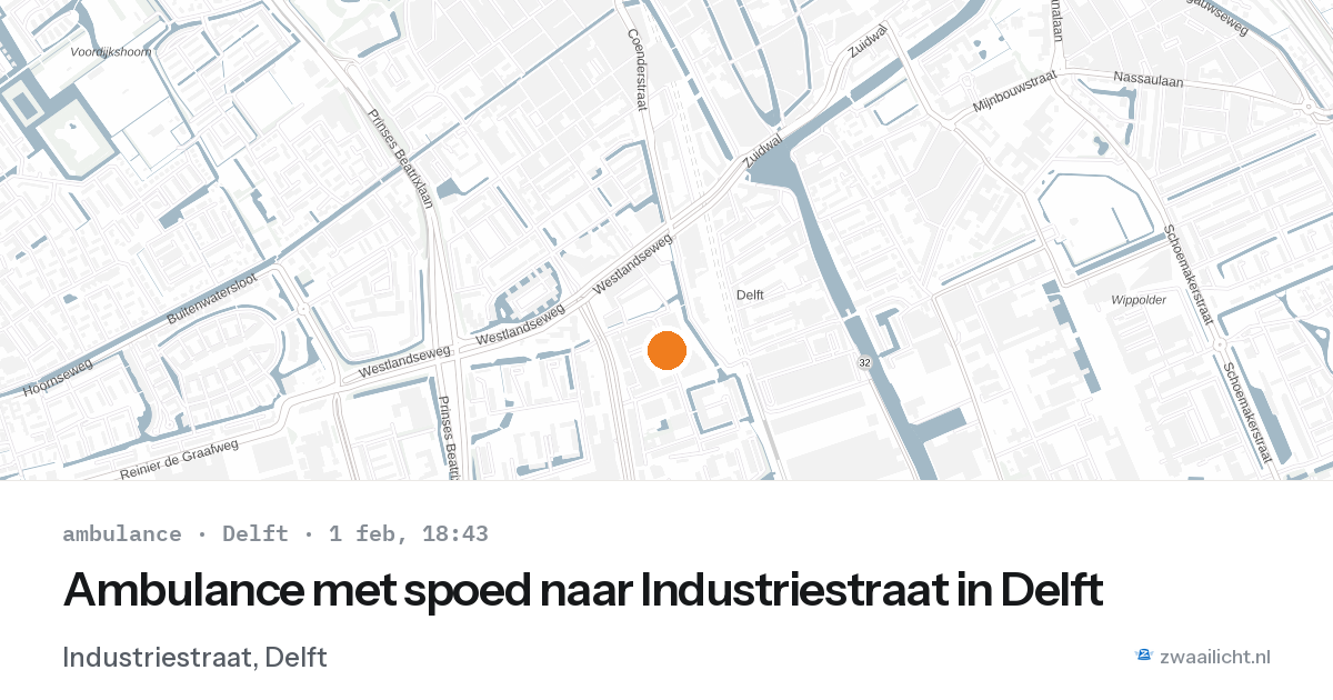 Ambulance met spoed naar Industriestraat in Delft — 1 feb 2026