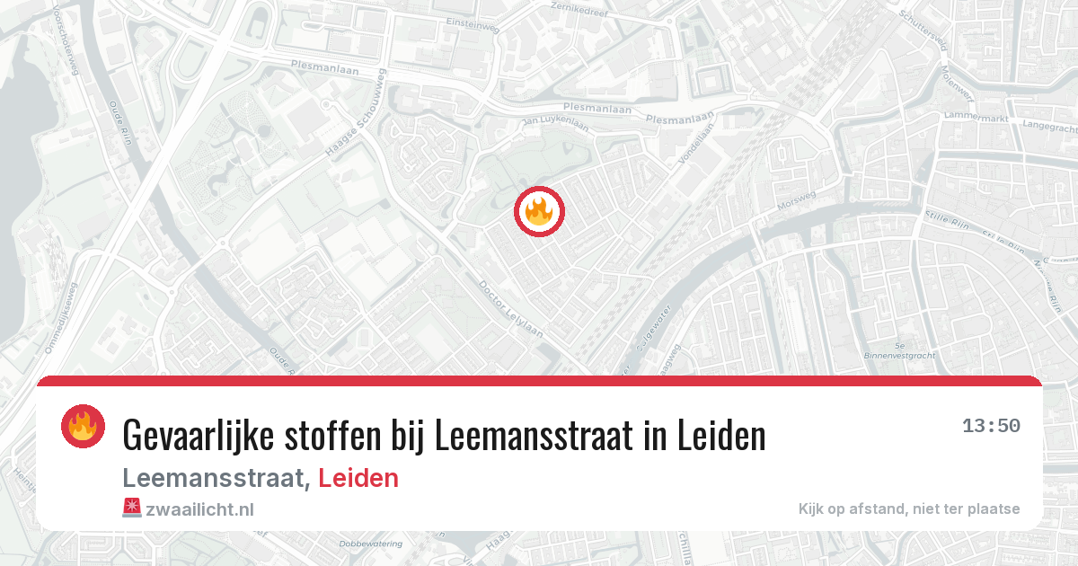 Gevaarlijke stoffen bij Leemansstraat in Leiden — 19 mei 2026