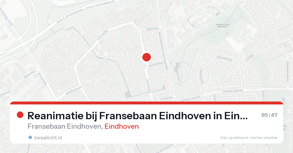 Reanimatie bij Fransebaan Eindhoven in Eindhoven — 17 aug 2026