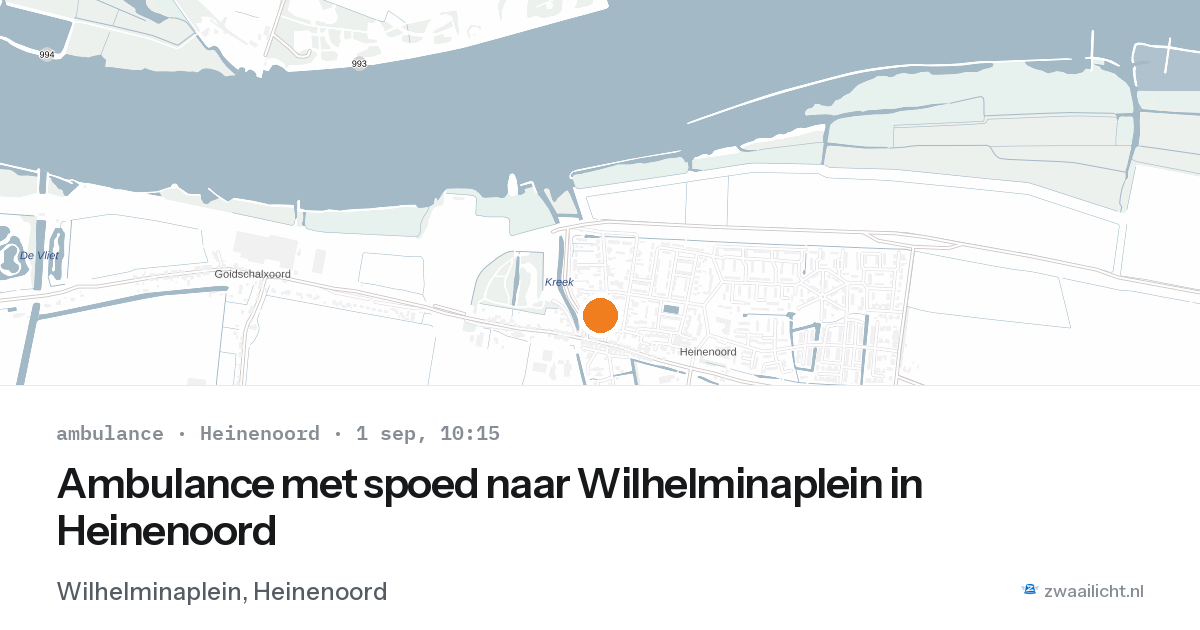 Ambulance met spoed naar Wilhelminaplein in Heinenoord — 1 sep 2026