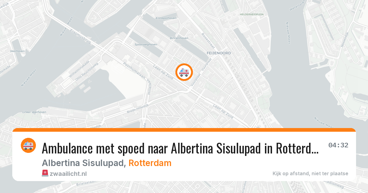 Ambulance met spoed naar Albertina Sisulupad in Rotterdam — 22 mrt 2026