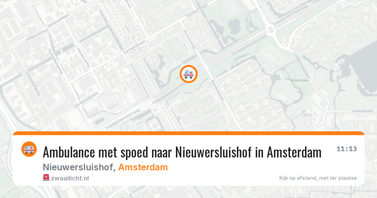 Ambulance met spoed naar Nieuwersluishof in Amsterdam — 19 mrt 2026
