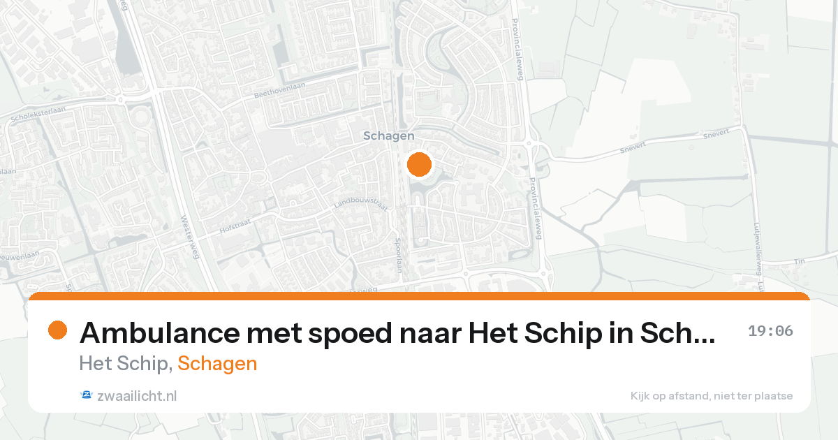 Ambulance met spoed naar Het Schip in Schagen — 15 aug 2026