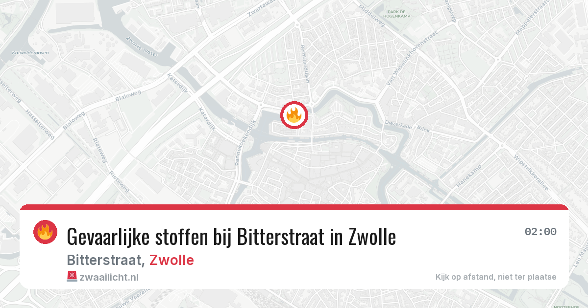 Gevaarlijke stoffen bij Bitterstraat in Zwolle — 9 aug 2026