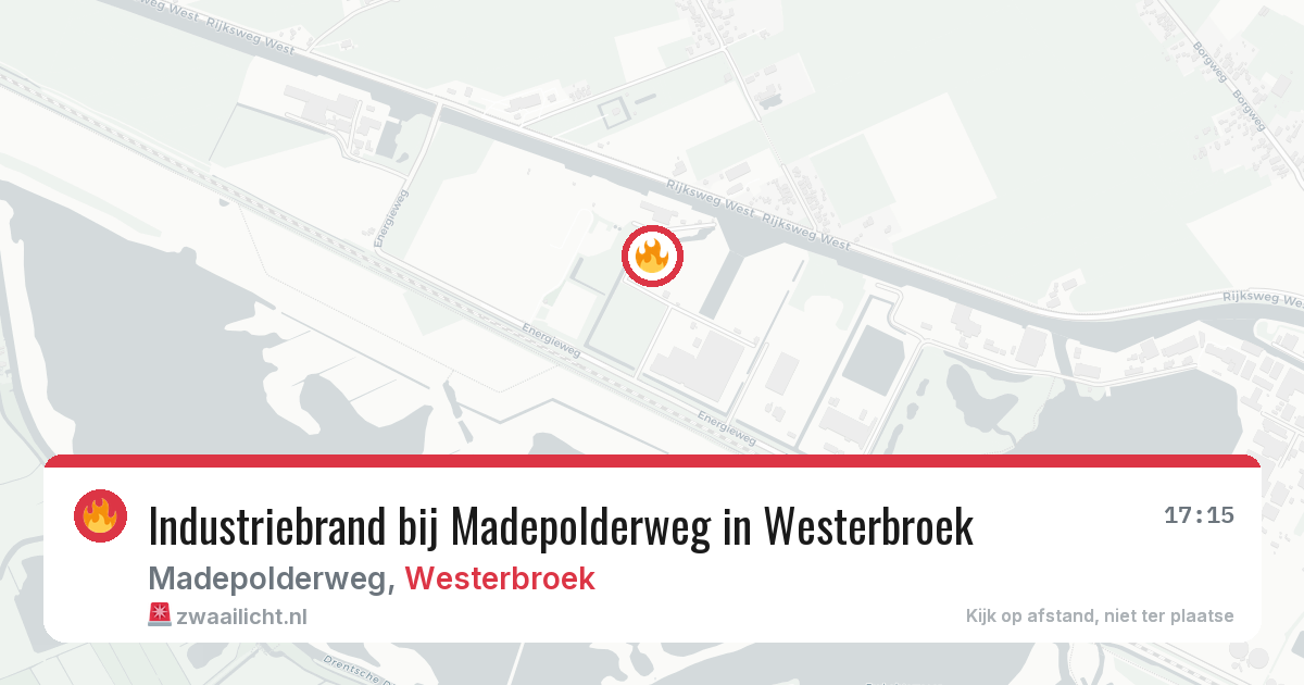 Industriebrand bij Madepolderweg in Westerbroek — 13 jul 2026