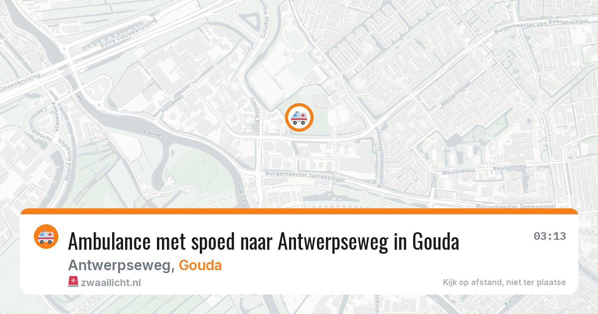 Ambulance met spoed naar Antwerpseweg in Gouda — 1 aug 2026