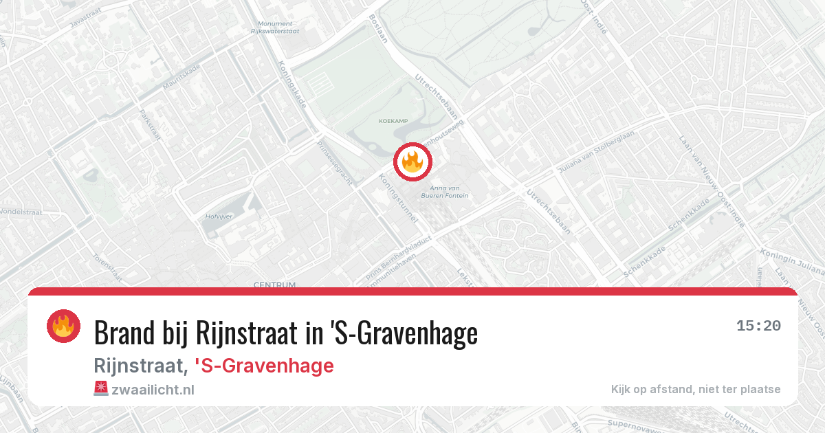 Brand bij Rijnstraat in 'S-Gravenhage — 13 aug 2026