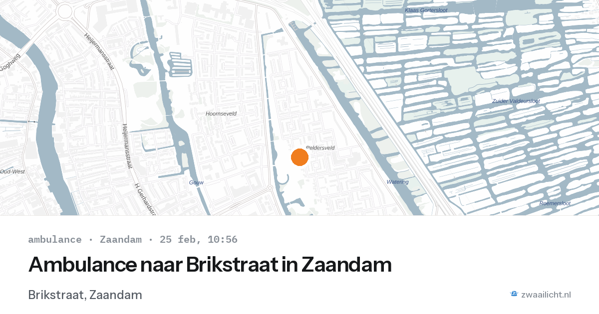 Ambulance naar Brikstraat in Zaandam — 25 feb 2026
