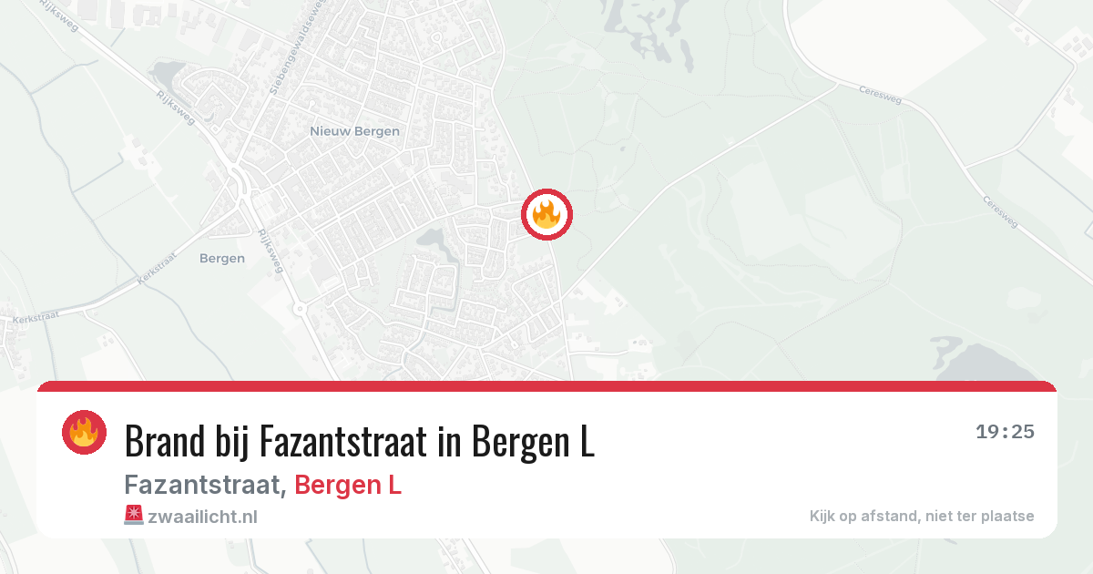 Brand bij Fazantstraat in Bergen L — 8 jun 2026