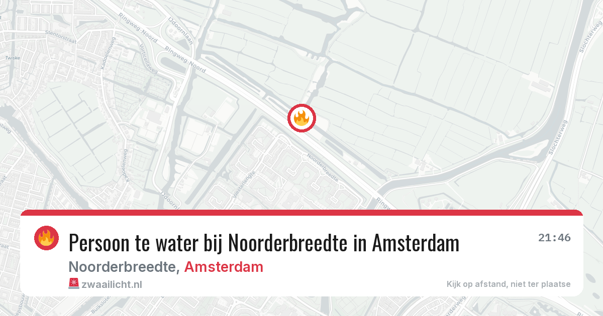 Persoon te water bij Noorderbreedte in Amsterdam — 29 jan 2026