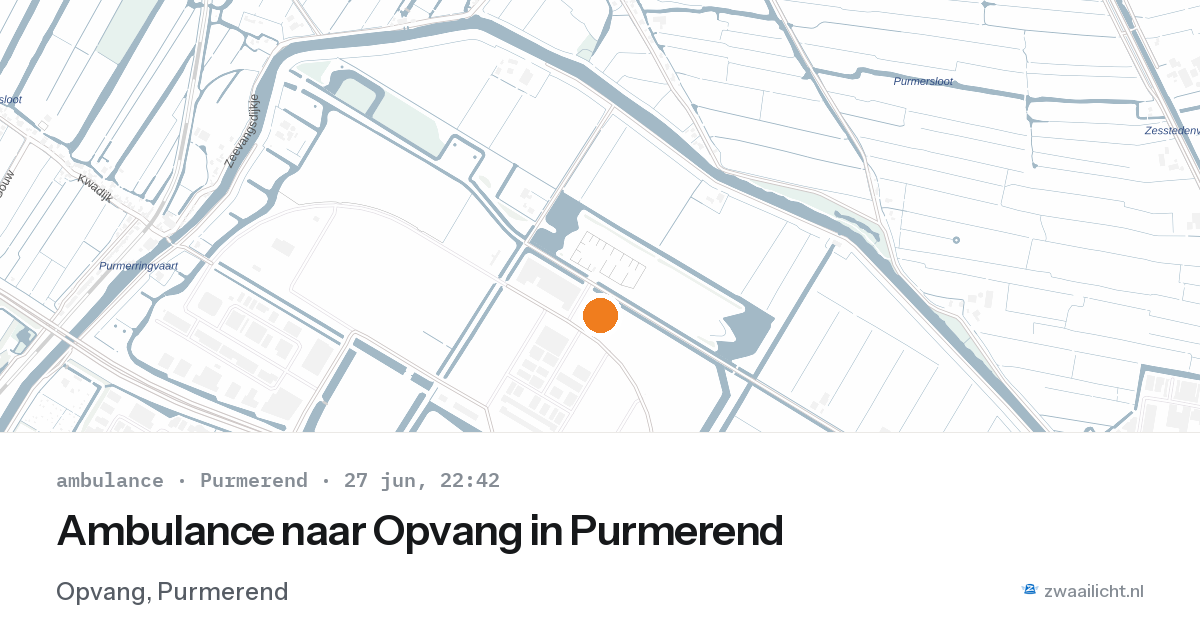 Ambulance naar Opvang in Purmerend — 27 jun 2026