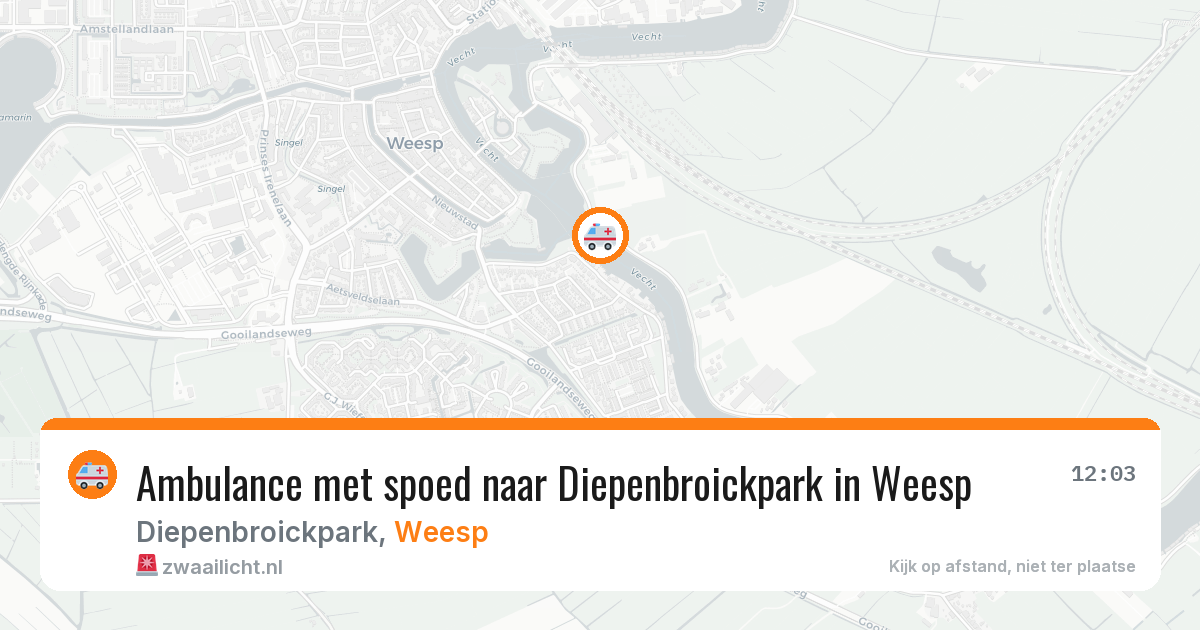Ambulance met spoed naar Diepenbroickpark in Weesp — 20 jun 2026