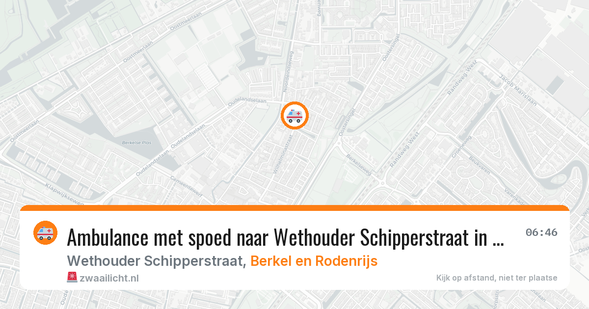 Ambulance met spoed naar Wethouder Schipperstraat in Berkel en Rodenrijs — 5 jul 2026