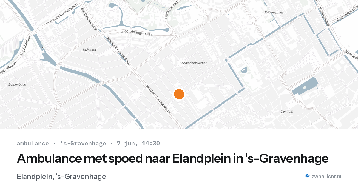 Ambulance met spoed naar Elandplein in 's-Gravenhage — 7 jun 2026