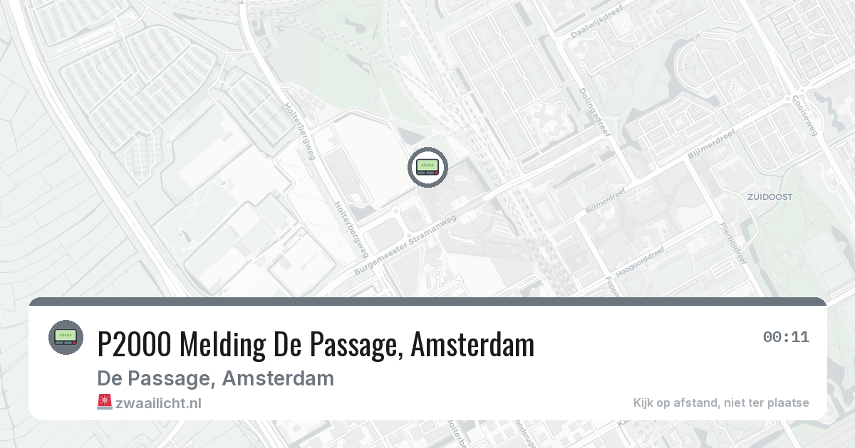 P2000 Melding De Passage, Amsterdam — 18 jul 2026