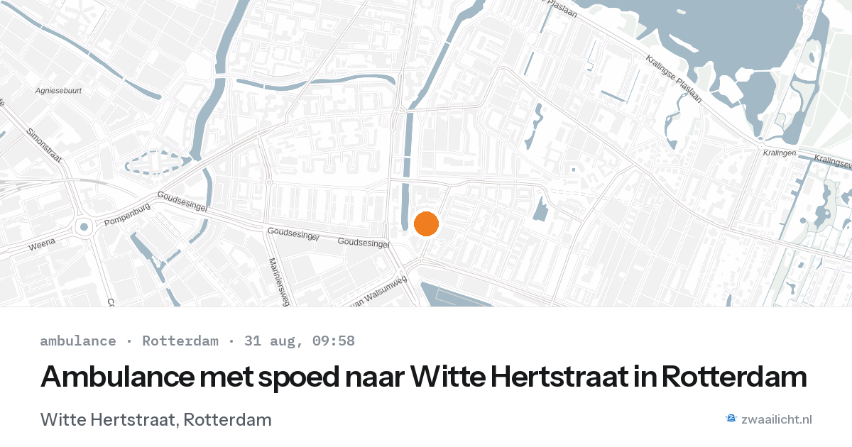 Ambulance met spoed naar Witte Hertstraat in Rotterdam — 31 aug 2026