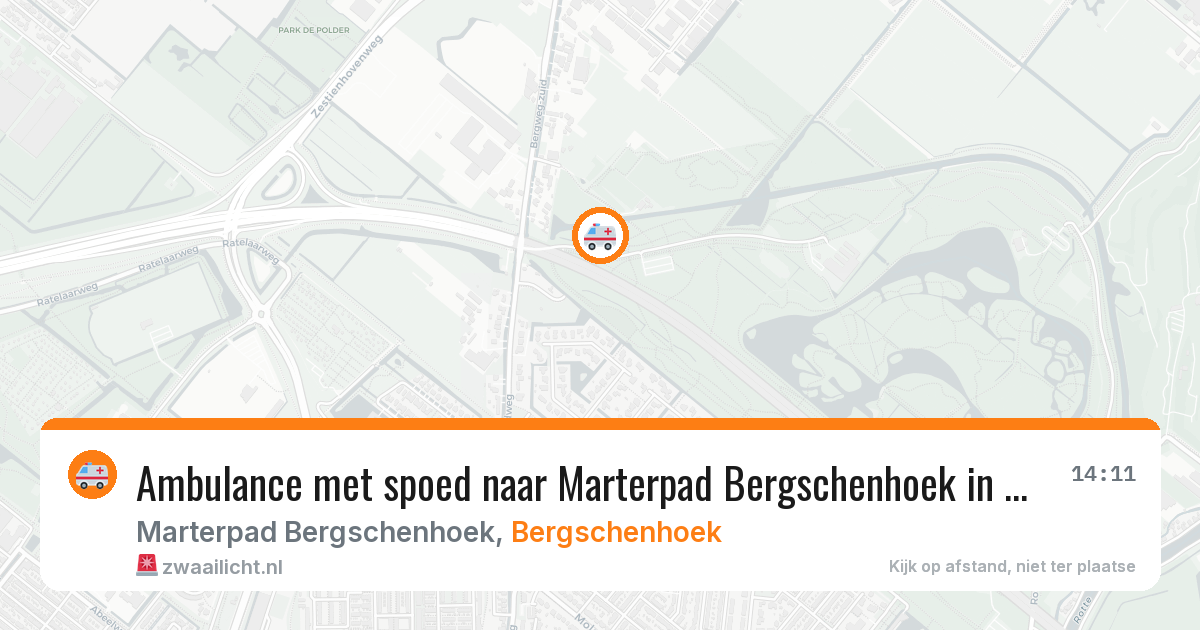 Ambulance met spoed naar Marterpad Bergschenhoek in Bergschenhoek — 20 jun 2026
