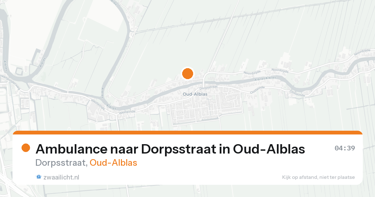 Ambulance naar Dorpsstraat in Oud-Alblas — 23 aug 2026