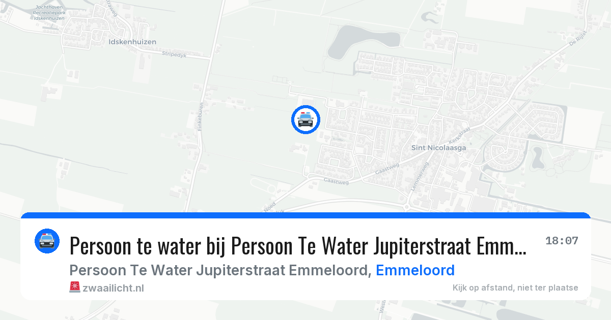 Persoon te water bij Persoon Te Water Jupiterstraat Emmeloord in Emmeloord — 8 apr 2026