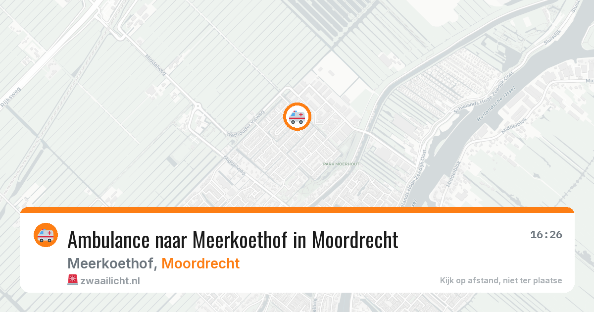 Ambulance naar Meerkoethof in Moordrecht — 14 jun 2026