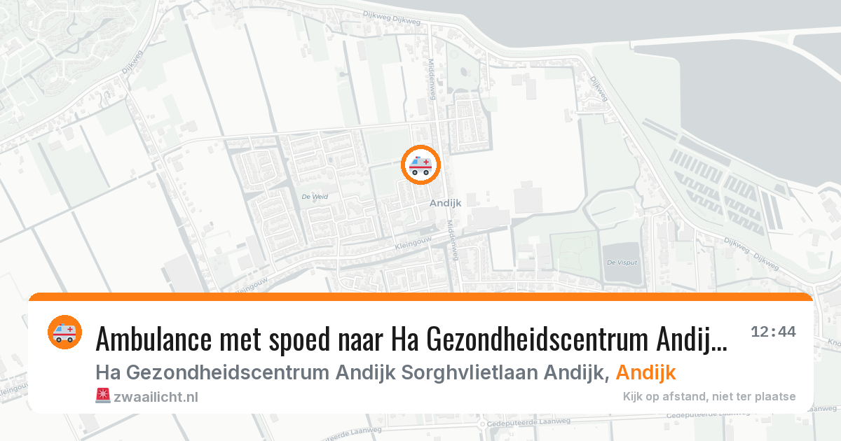 Ambulance met spoed naar Ha Gezondheidscentrum Andijk Sorghvlietlaan Andijk in Andijk — 5 aug 2026