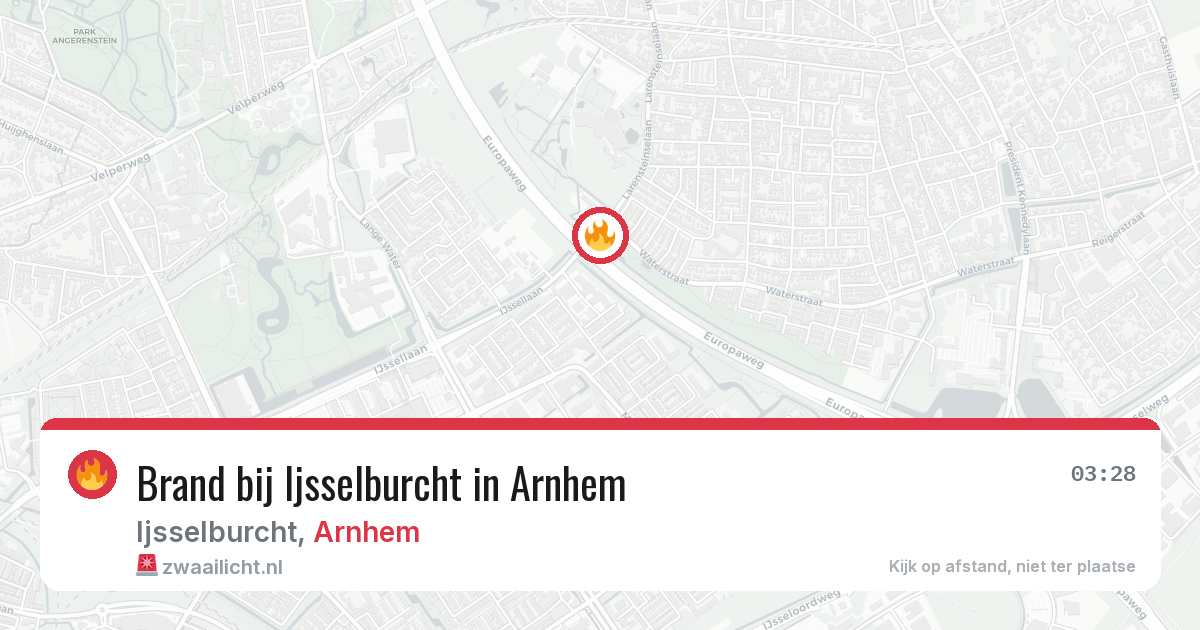 Brand bij Ijsselburcht in Arnhem — 10 aug 2026