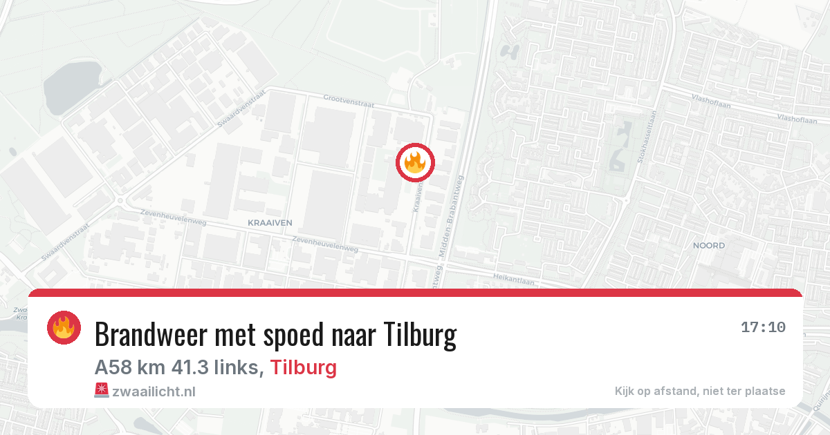 Brandweer met spoed naar Tilburg — 8 feb 2026 | 🚨 Zwaailicht.nl