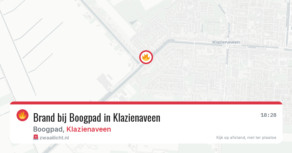Brand bij Boogpad in Klazienaveen — 24 mrt 2026