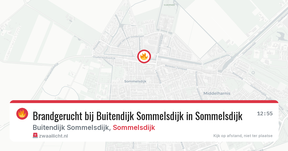 Brandgerucht bij Buitendijk Sommelsdijk in Sommelsdijk — 9 aug 2026