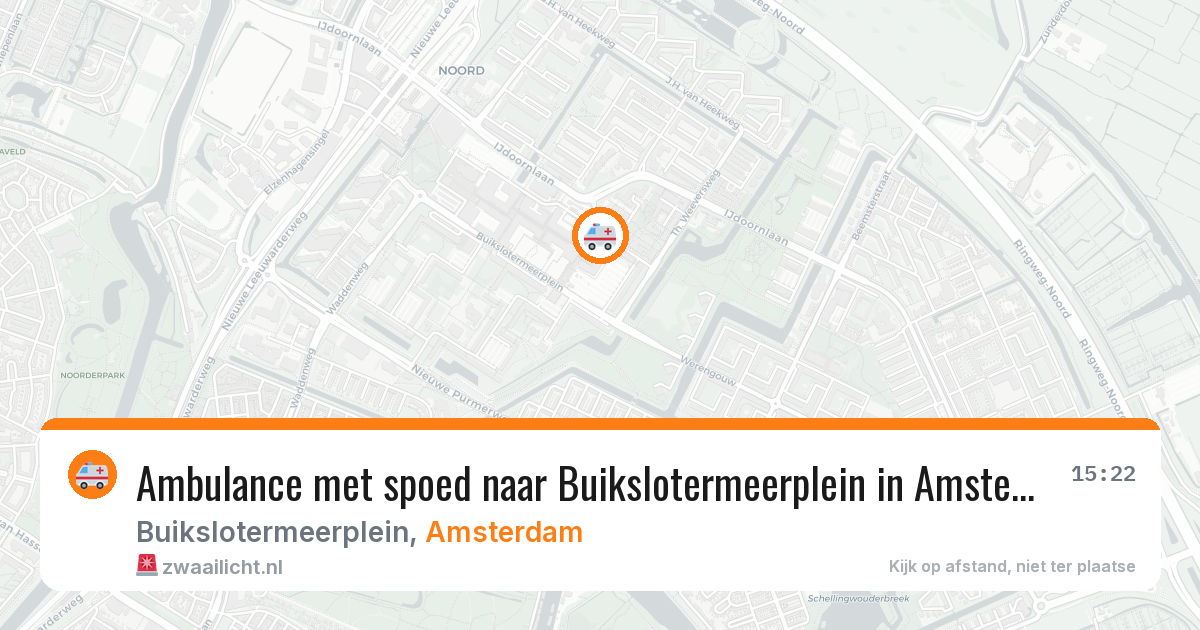 Ambulance met spoed naar Buikslotermeerplein in Amsterdam — 26 jun 2026