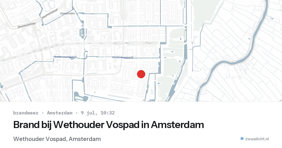 Brand bij Wethouder Vospad in Amsterdam — 9 jul 2026