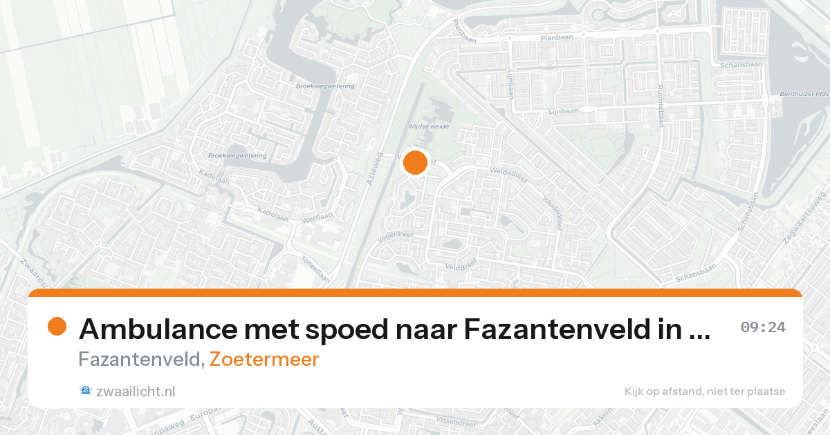 Ambulance met spoed naar Fazantenveld in Zoetermeer — 15 aug 2026