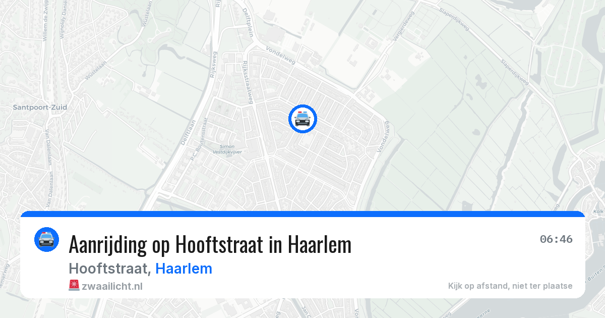 Aanrijding op Hooftstraat in Haarlem — 9 apr 2026