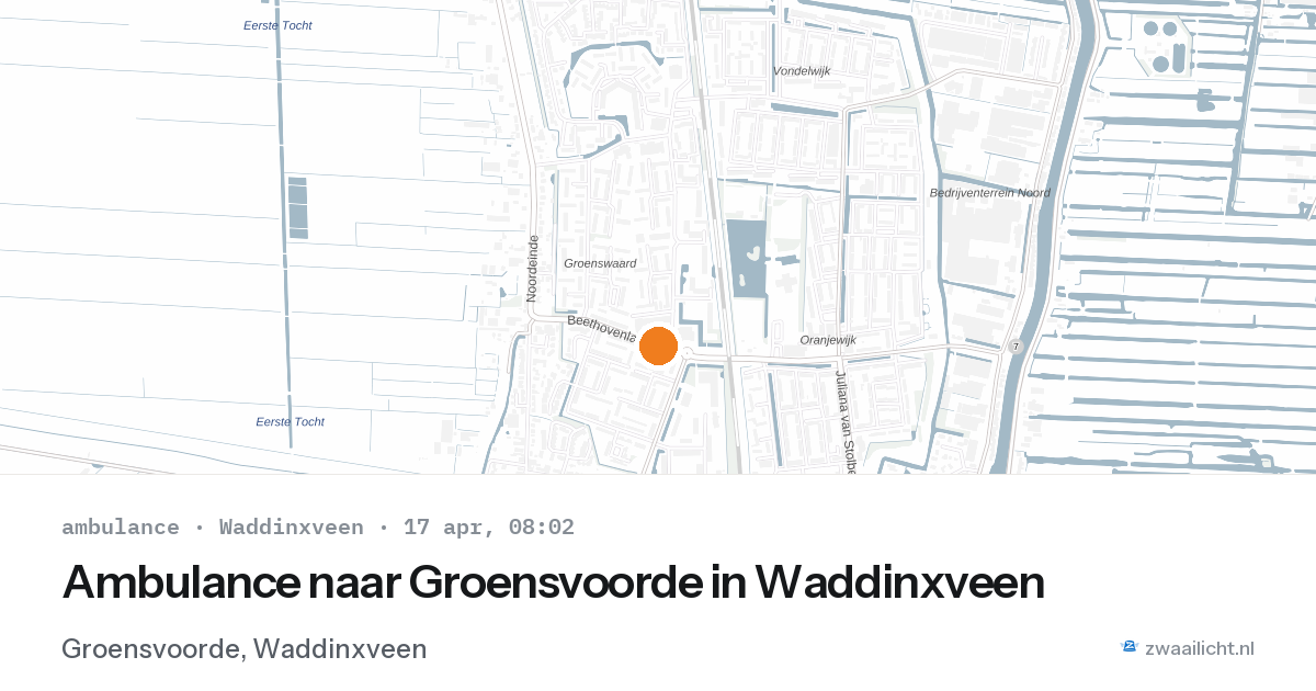 Ambulance naar Groensvoorde in Waddinxveen — 17 apr 2026