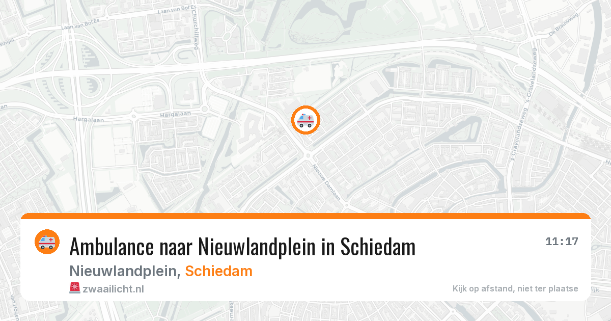 Ambulance naar Nieuwlandplein in Schiedam — 8 jul 2026