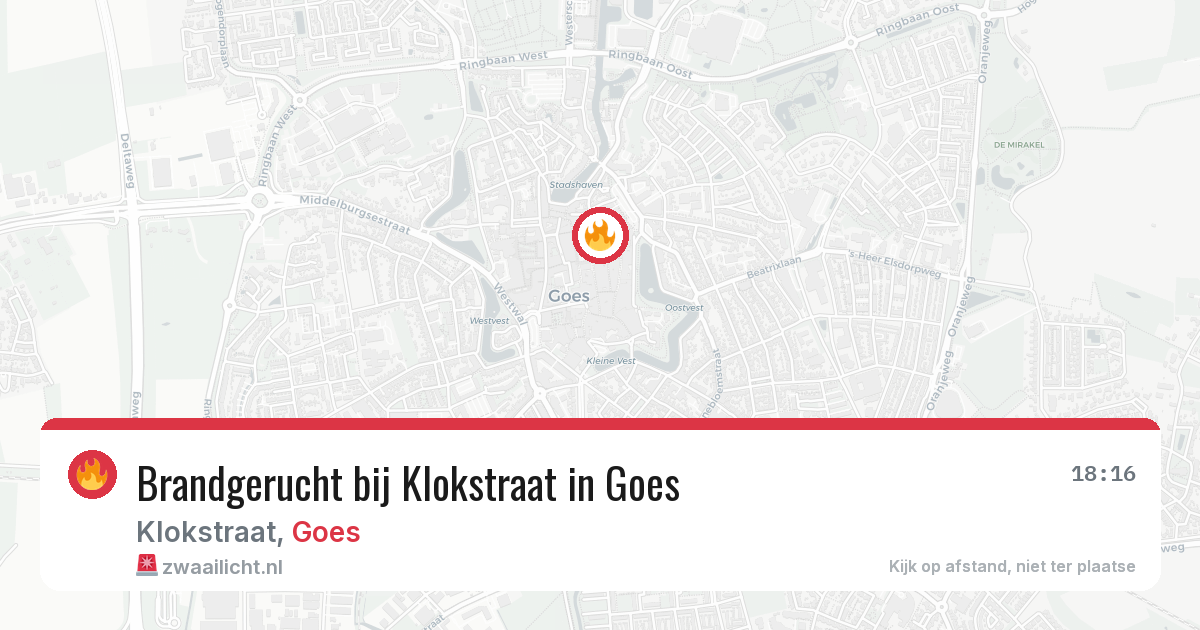 Brandgerucht bij Klokstraat in Goes — 10 jun 2026
