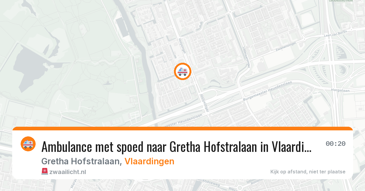 Ambulance met spoed naar Gretha Hofstralaan in Vlaardingen — 16 mei 2026