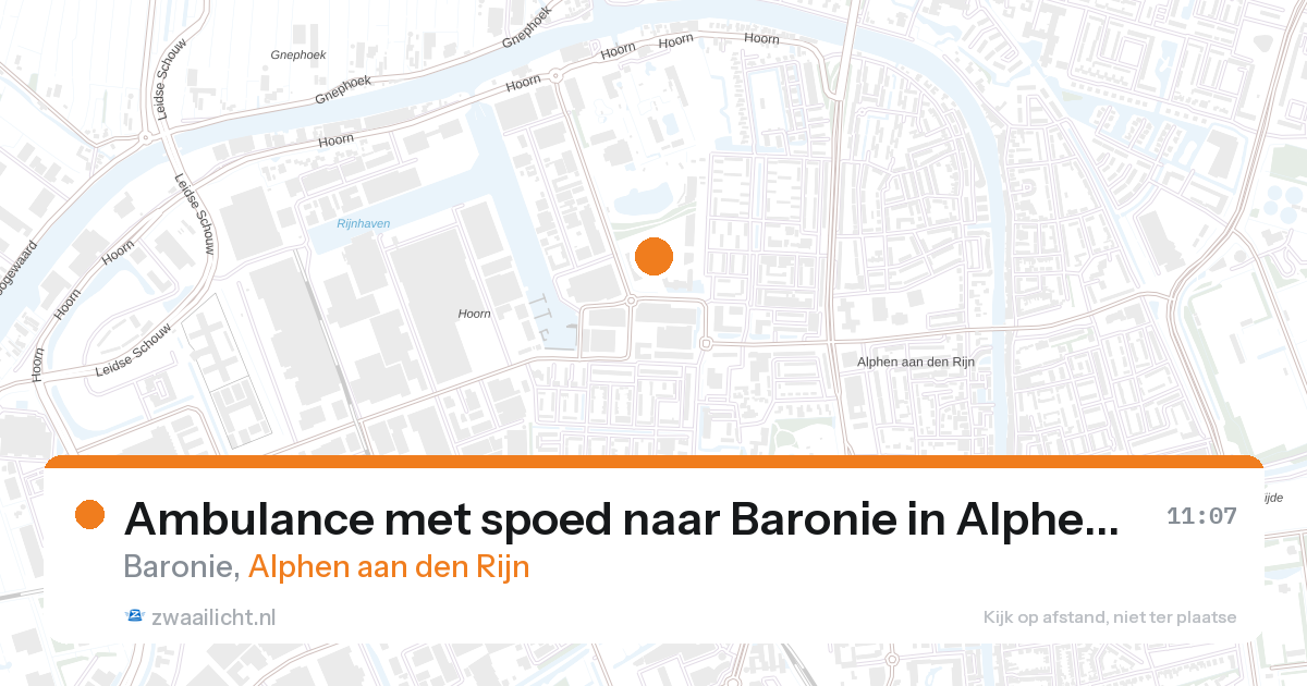 Ambulance met spoed naar Baronie in Alphen aan den Rijn — 20 apr 2026
