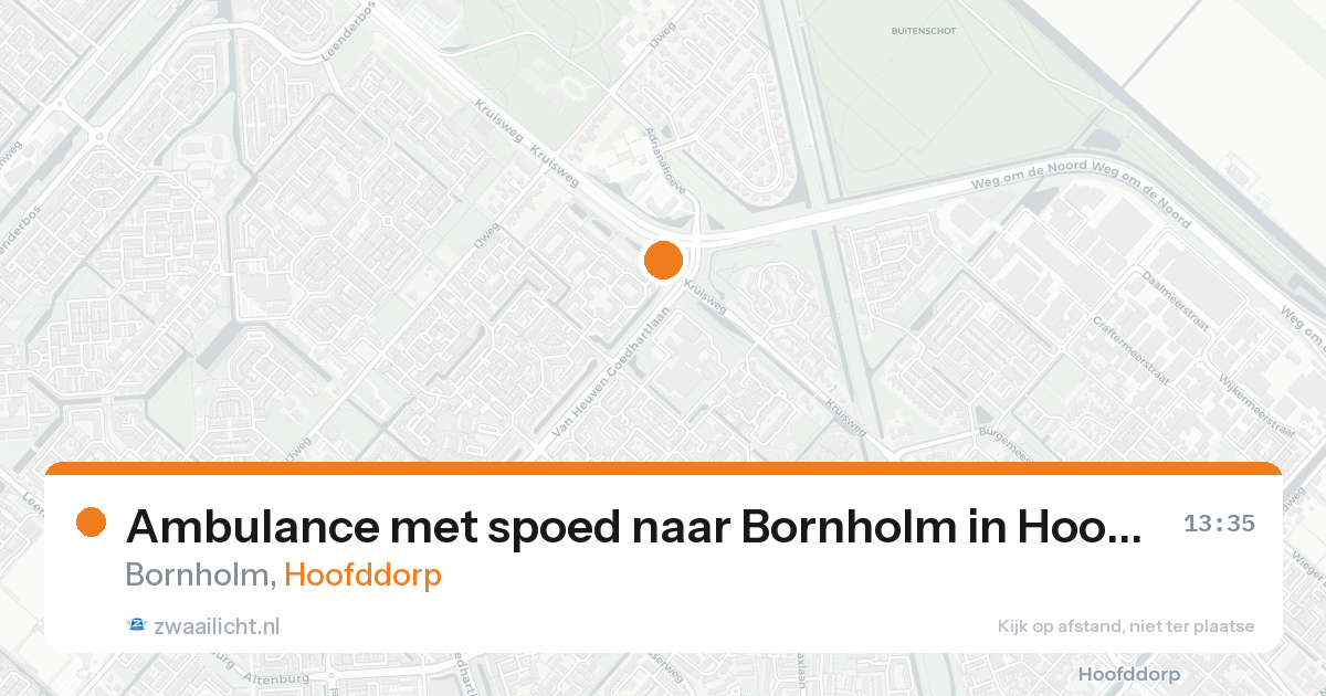 Ambulance met spoed naar Bornholm in Hoofddorp — 21 aug 2026