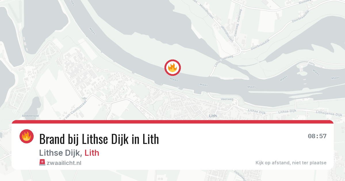 Brand bij Lithse Dijk in Lith — 9 jun 2026