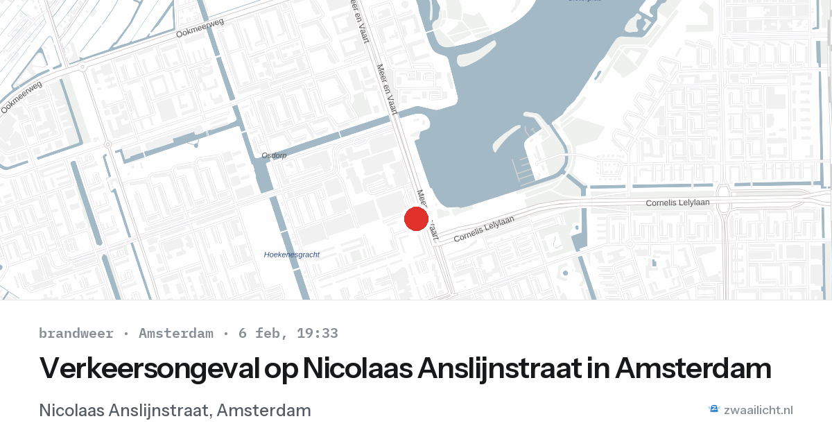 Verkeersongeval op Nicolaas Anslijnstraat in Amsterdam — 6 feb 2026