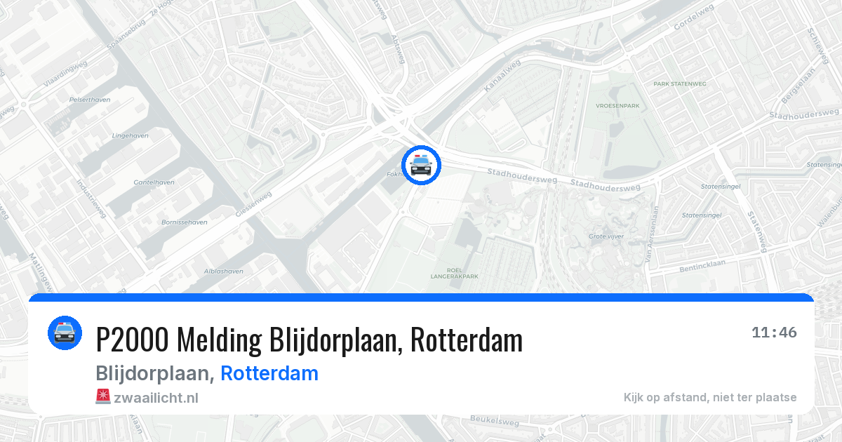 P2000 Melding Blijdorplaan, Rotterdam — 6 apr 2026